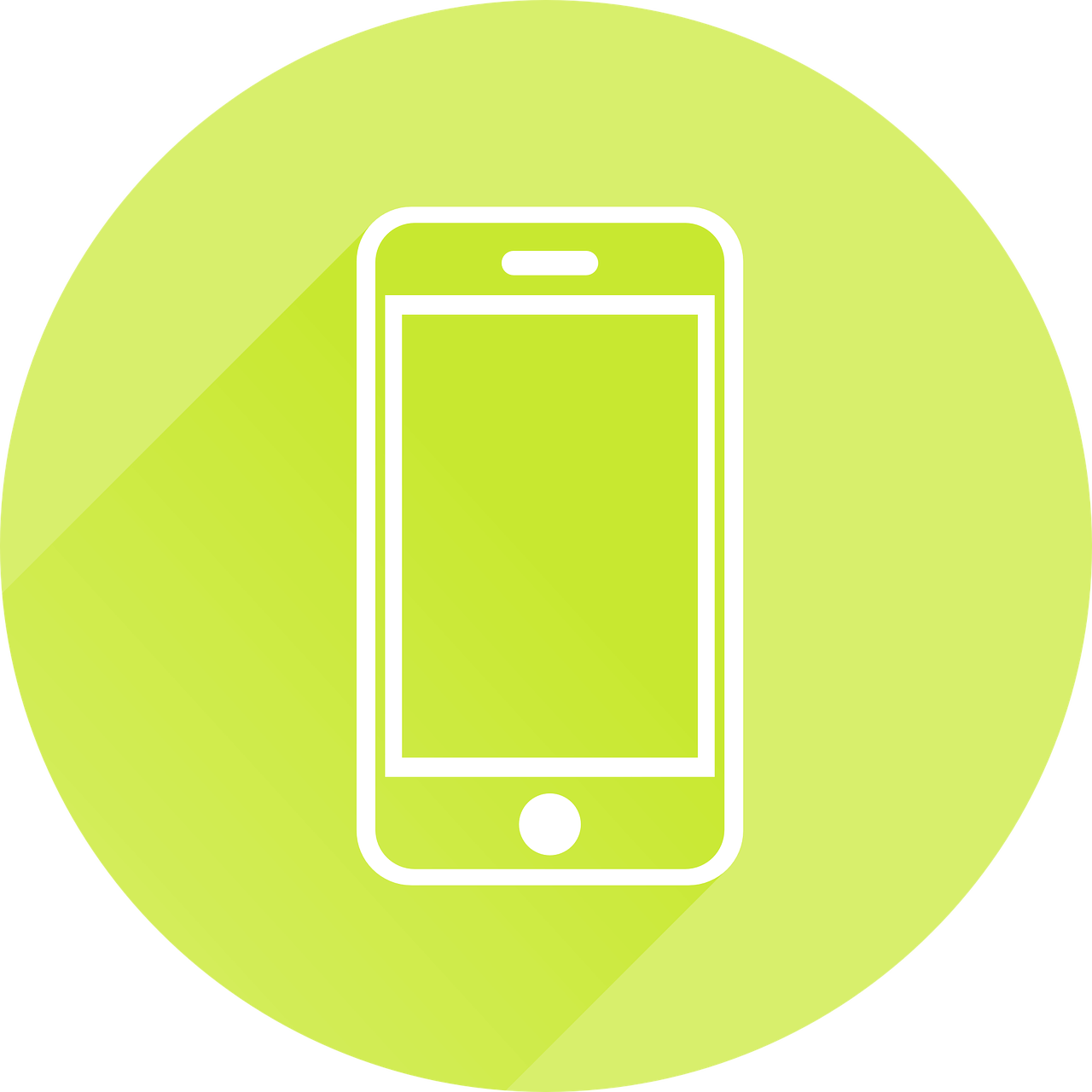 Green circle with a smartphone icon