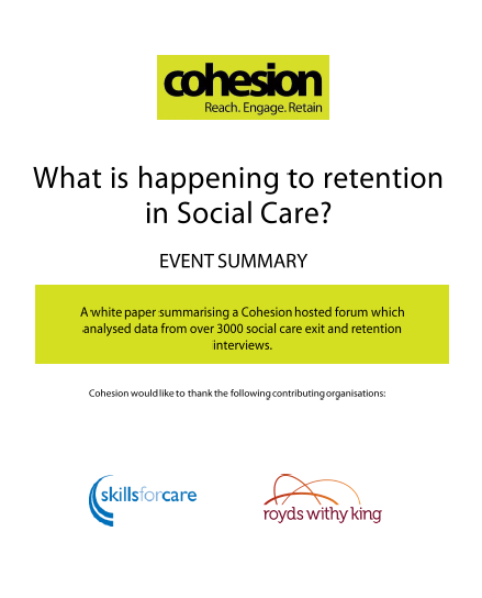 What is happening to retention in social care?